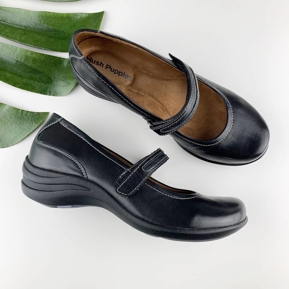 Hush Puppies Epic Mary Jane Shoes Comfort Black 6 Wide